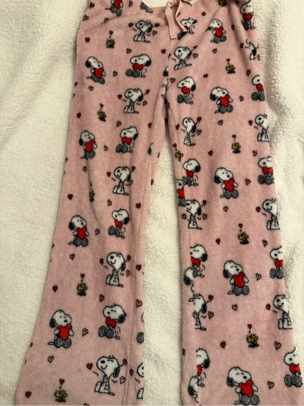 Pink Snoopy Heart Fleece Pajama Pants